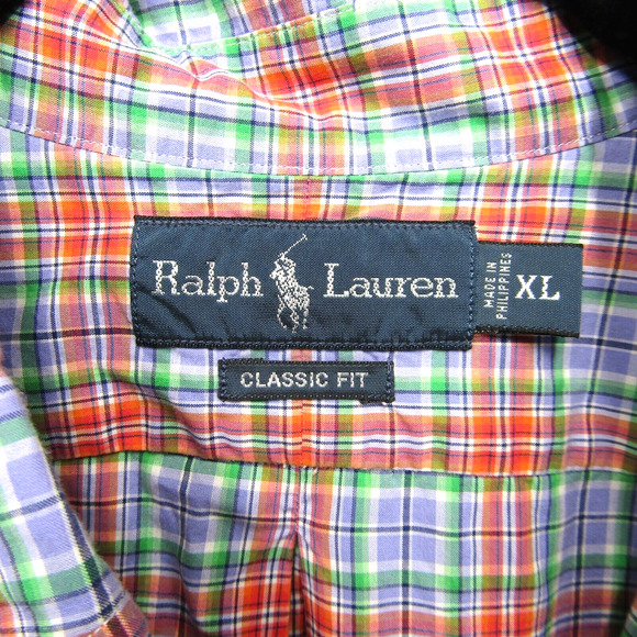 Ralph Lauren Shirt Mens XL Extra Large Red Blue Plaid Short Sleeve Button Down - Picture 5 of 10